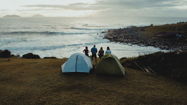 acampar en la playa